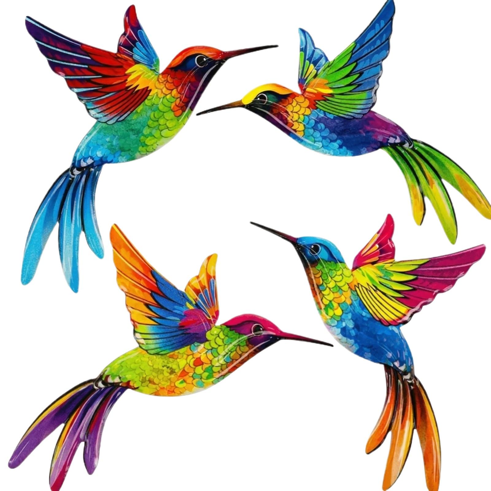 4-Piece Set Of Colored Metal Wall Art Decorative Ornaments