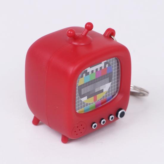 Chaveiro Micro TV Retrô Tela Luminosa Design Vintage Chaveiro com Efeitos Sonoros Clássicos Acessórios para Mochila