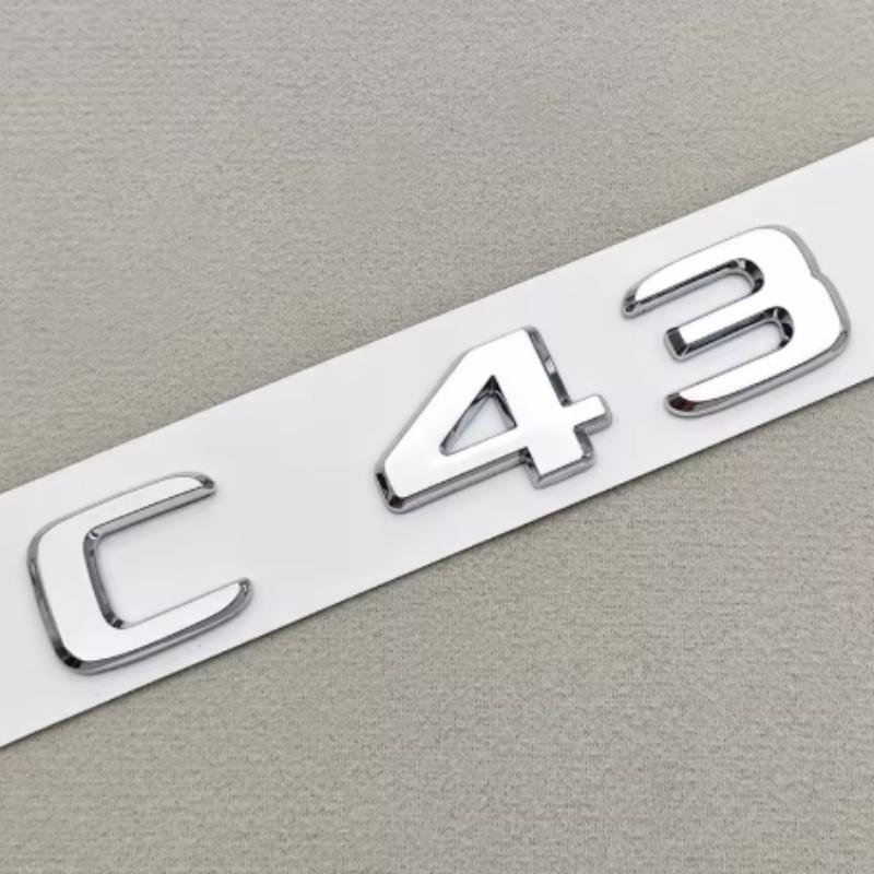 3D ABS C43 TURBO ELECTRIFIED Emblem Side Fender Badge Rear Trunk Letters Logo For Mercedes Benz W206 AMG Car Styling Accessories GJ1