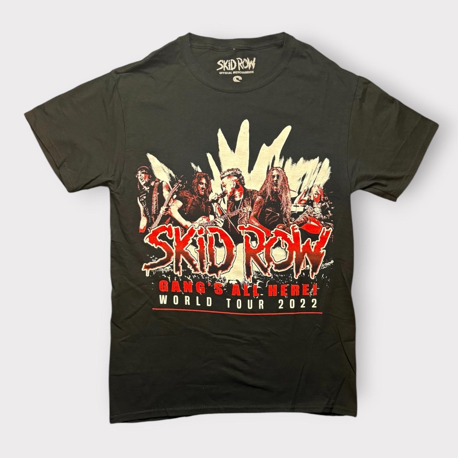 Skid Row The Gangs All Here World Tour 2022 Black Graphic T-Shirt Mens Small Unisex T-Shirt XXXL