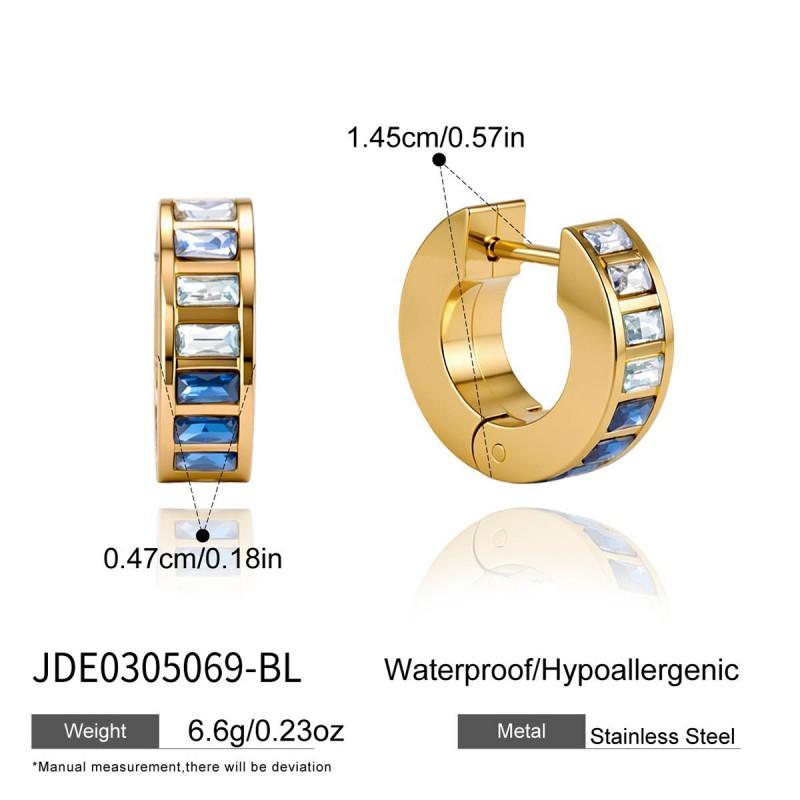 Joom Stainless Steel Hoop Earrings Women Light Luxury Sparkling Jewelry Hypoallergenic Non-Fading