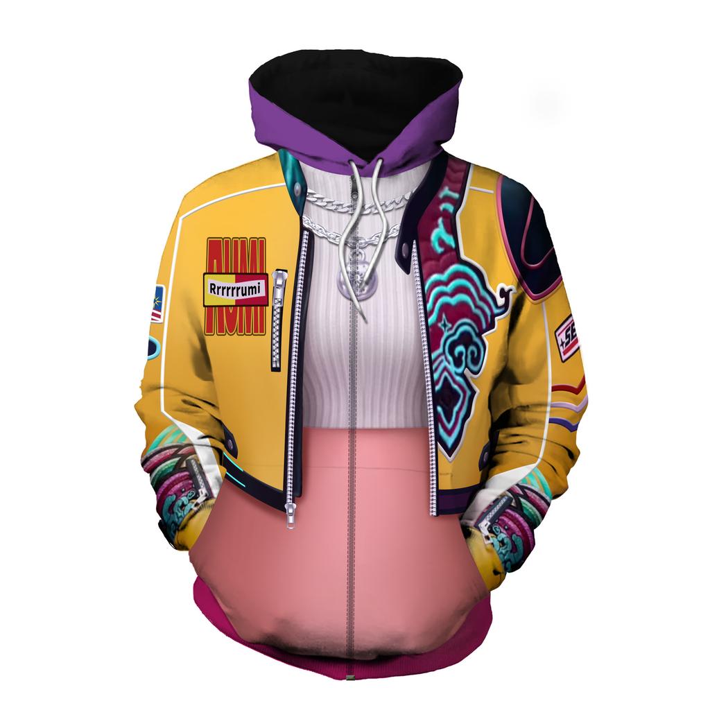 For K-POP witch hunter group cos clothing Rumi cosplay sweatshirt jacket clothing(XL)