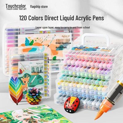 TouchColor Set de Marqueurs Acryliques à Pointe Douce 120 Couleurs pour Enfants