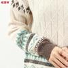Hengyuanxiang Men's 100% Wool Ethnic Style Round Neck Knit Sweater