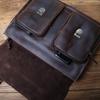 NZPJ Retro Leather Men's Handbag Crazy Horse Leather Horizontal Computer Bag Top Layer Leather Men Casual Shoulder Messenger Bag
