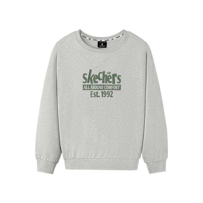 Skechers Sports Alliance Series Comfortable Versatile Fashionable Simple Round Neck Sweatshirt Unisex sweatshirt L325U085-0248 XS