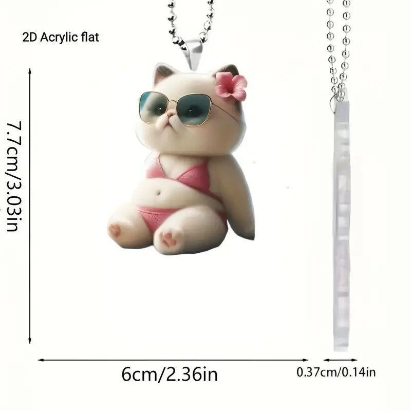 

Акриловый Кот Модное Бикини Декор для Машины Причудливый и Веселый Аксессуар для Интерьера Машины Для