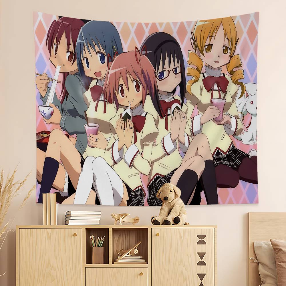 

Классическое Аниме Puella Magi Madoka Magica Гобелен Художественная Печать Японский Настенный Гобелен Аниме Настенный Декор для Дома 60x110 cm