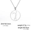 Dreamtimes Gymnastik Halskette Edelstahl Sport Tanz Gerätturnen Eiskunstlauf Athlet Schmuck Anhänger Geschenk für Frauen