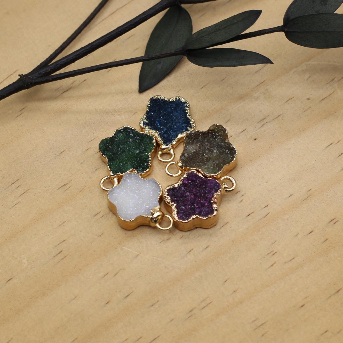 

Маленький кулон из натурального камня кристалл пятиконечная звезда кулон для изготовления ювелирных изделий DIY ожерелье браслет аксессуар