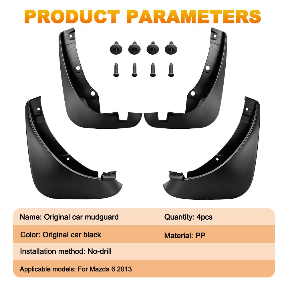 4PCS/SET Car Mud Flaps FOR Mazda 6 2013-2019 2017 2018 for Hybrid Decorate Car Mud Flaps Mudguards Splash Guards