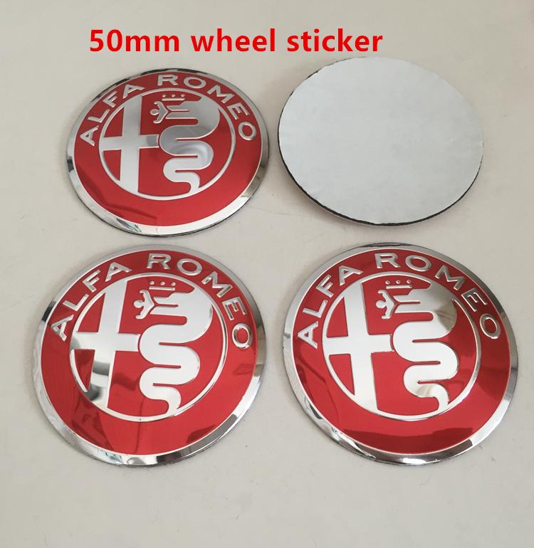 4pcs 56mm 60mm 65mm ForAlfa Romeo 147 156 159 Car Emblem Wheel Hub Center Cap Badge Covers Sticker Decals Styling Accessories