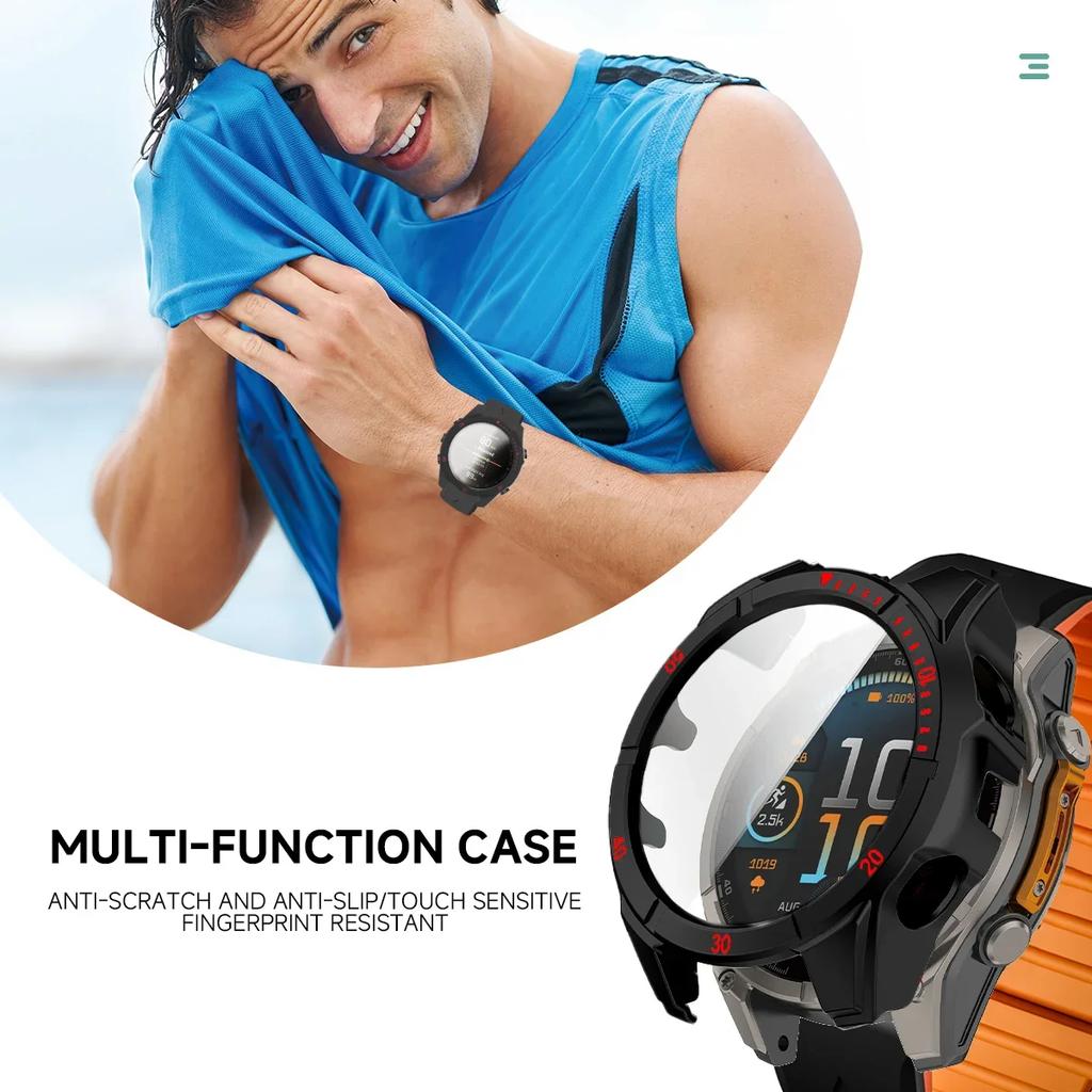 Strap+Case For Garmin Fenix 8 47 51mm Tempered Glass Cover Magnetic Silicone Band QuickFit Bracelet Protector Fenix8 Accessories