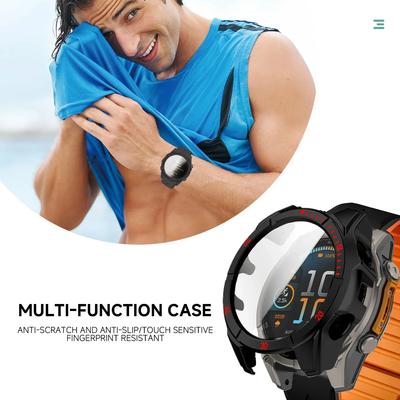 Strap+Case For Garmin Fenix 8 47 51mm Tempered Glass Cover Magnetic Silicone Band QuickFit Bracelet Protector Fenix8 Accessories