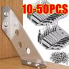 10/20/40/50pcs Thickened Stainless Steel Angle Code 90 Degrees Right Angle Fixed Bracket Furniture Connectors