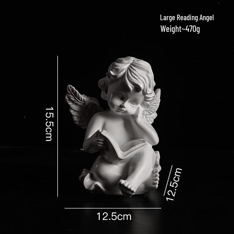 Nordic Angel Girl Sculpture - Resin Figurine for Living Room Décor