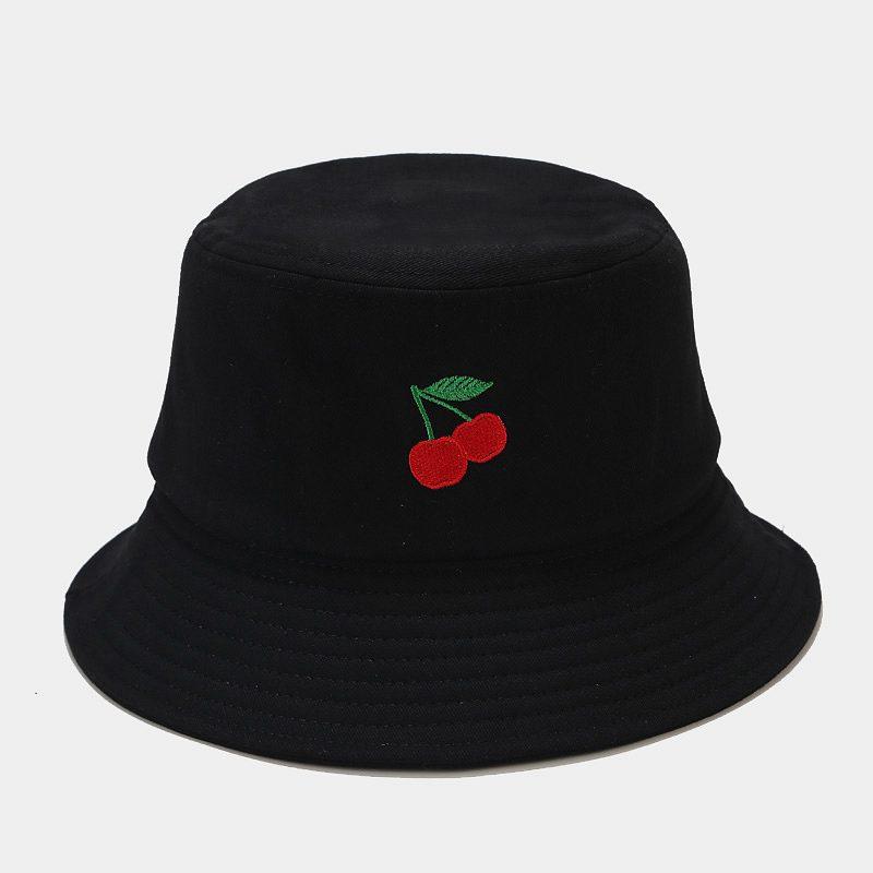 Panama Bucket Hat Fruit Strawberry Embroidered Fishing Cap Men Women Travel Beach Sun Hats