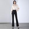 Women's High Waist Black Flared Trousers - Slimming Micro Flare Suit Pants for Spring & Autumn