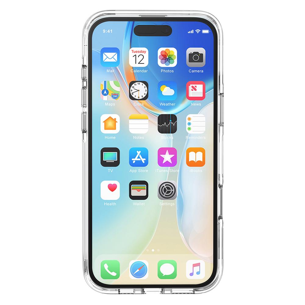 For iPhone 16 Case Airbag Design PC+TPU Clear Protective Phone Cover