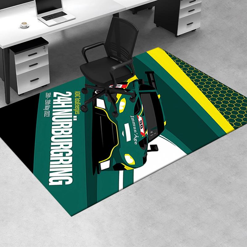 Wyścig, Prędkość, Biuro Nürburgring Dywanik Biurowy Miękki Poliester Dywanik Wejściowy Zmywalny Antypoślizgowy Można Prać w Pralce