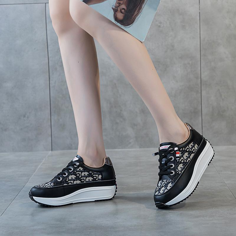 Inner height-increasing women's shoes platform muffin small leather versatile summer casual muffin large size small white shoes women's board shoes