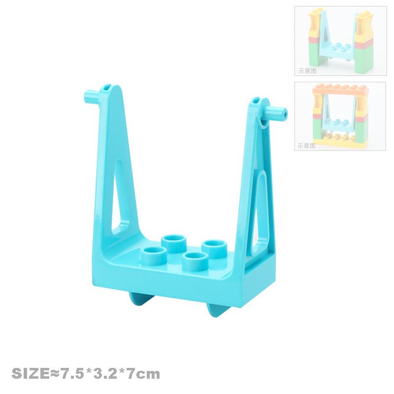Big Building Block Accessories Compatible Duplos Houses Villas Construction Gear Rotate Connection Children Assembly Parts Toys