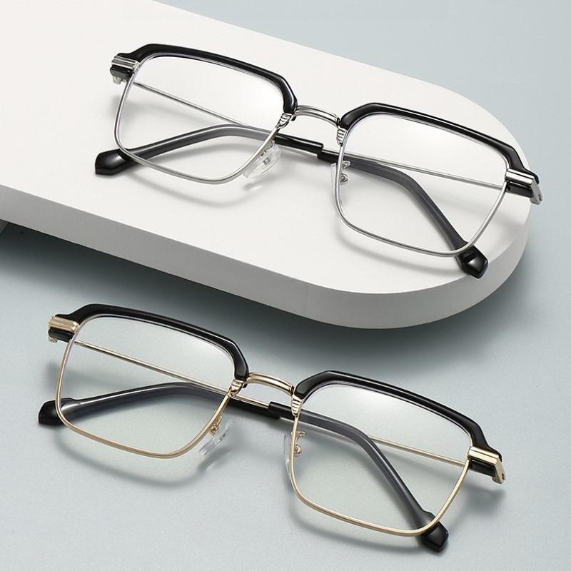 

2PCS Metal Framed Black Gold Decorative Color Changing Glasses for Both Men and Women