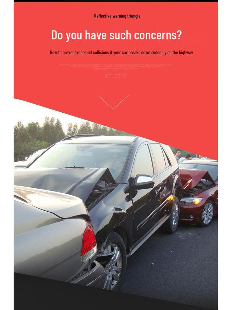 LED Emergency Car Safety Triangle Bracket