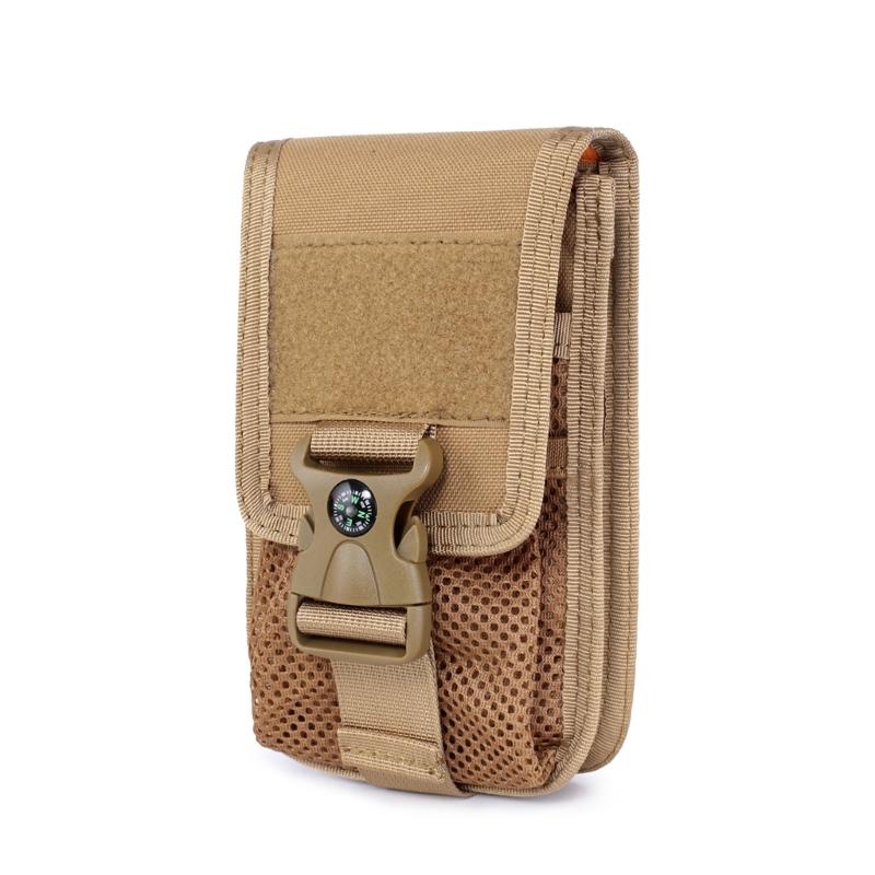 Molle Tactical Double-Layer-Telefon-Beutel-Kartenhalter-Geldbörse Outdoor Camping Jagdzubehör EDC-Werkzeug-Hüfttasche