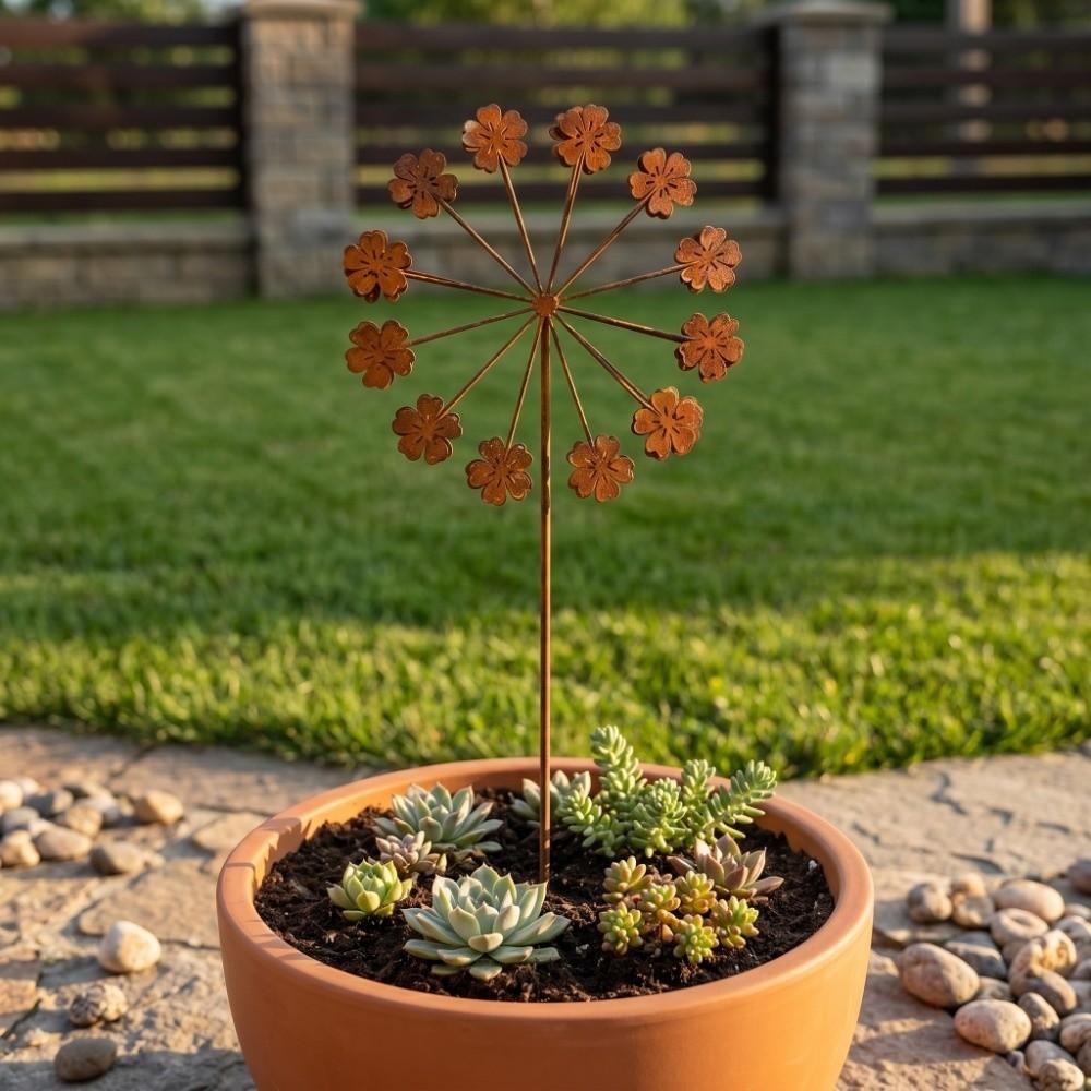 3D Blume 3D Kugel Blumenstäbe Rustikale Außendekoration Gartenskulpturen Terrassenrasen Kunsthandwerk