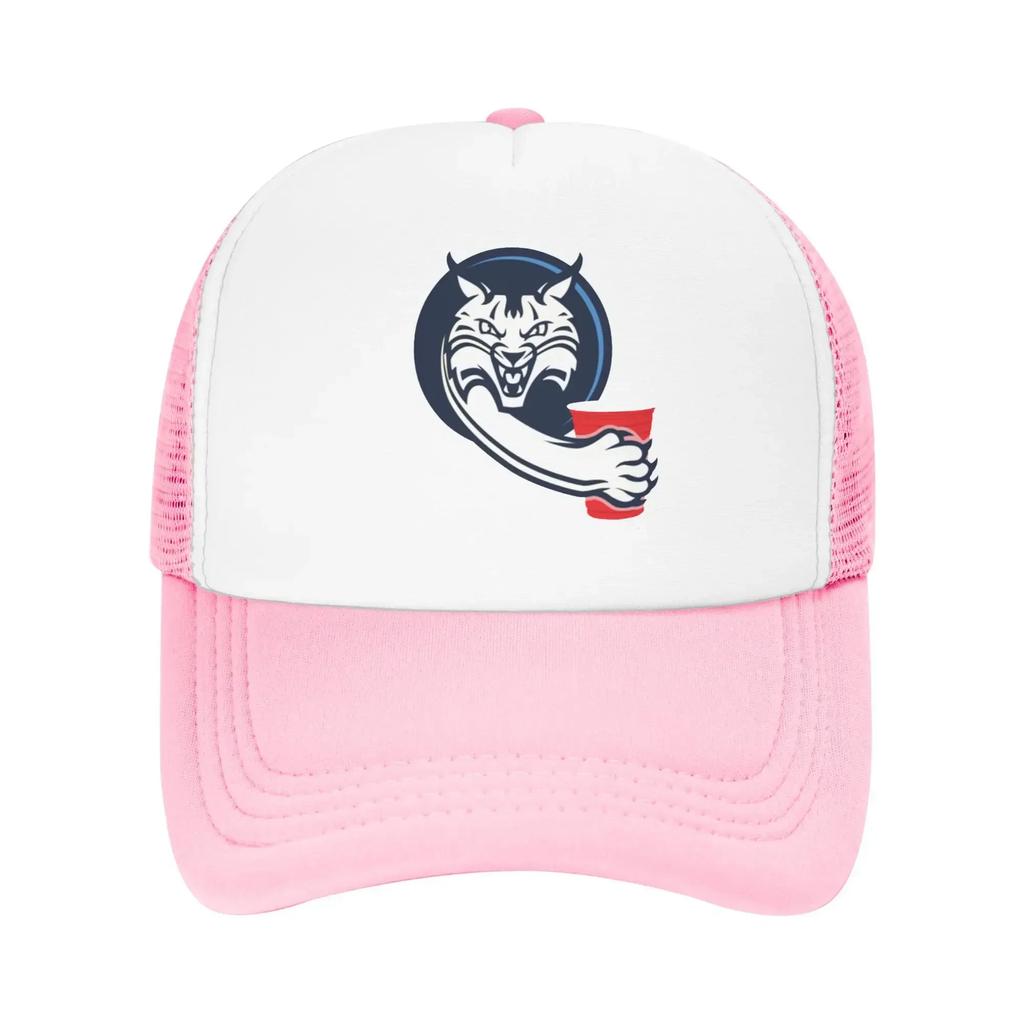 Funny Cat B-Bobcat Drinking Red Cup Hiking Mesh Baseball Caps Women Unisex Male Beach Sunscreen Hats Peaked Cap