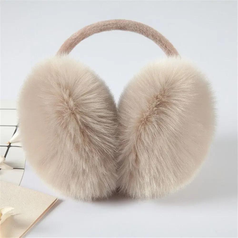 Morbido peluche scaldino per le orecchie inverno caldo paraorecchie per donna uomo moda colore solido paraorecchie protezione dal freddo esterno paraorecchie copertura per l'orecchio
