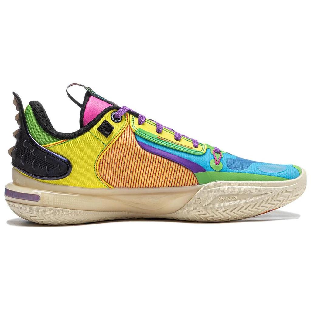 Li Ning All City 11 Cushioning Slip Resistant Low Top Basketball Shoes Men's Blue Yellow ABAT031-7