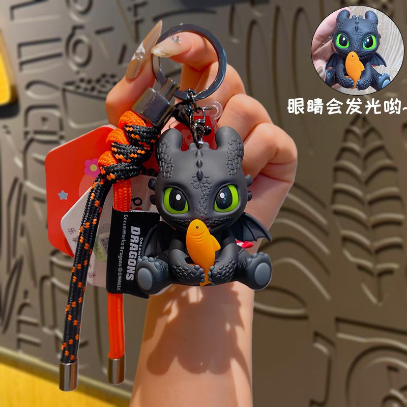 

Potdemiel Cartoon Toothless How To Train Your Dragon Keychain Light Up Effect Backpack Pendant Ornament Anime Peripheral Gifts