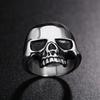 Punkiger Piraten-Totenkopfring aus hochglanzpoliertem Edelstahl für Damen und Herren – Gothic-Vintage-Totenkopfring – Modeschmuck-Geschenk