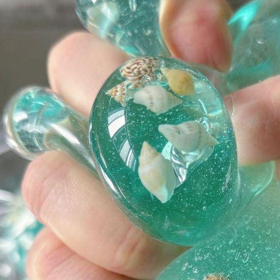 1/2Pcs Ocean Beach Stress Ball Anxiety Relief Clear Ball Squeeze Toy with Seashells Inside Office Workers Relaxation Sensory Ball