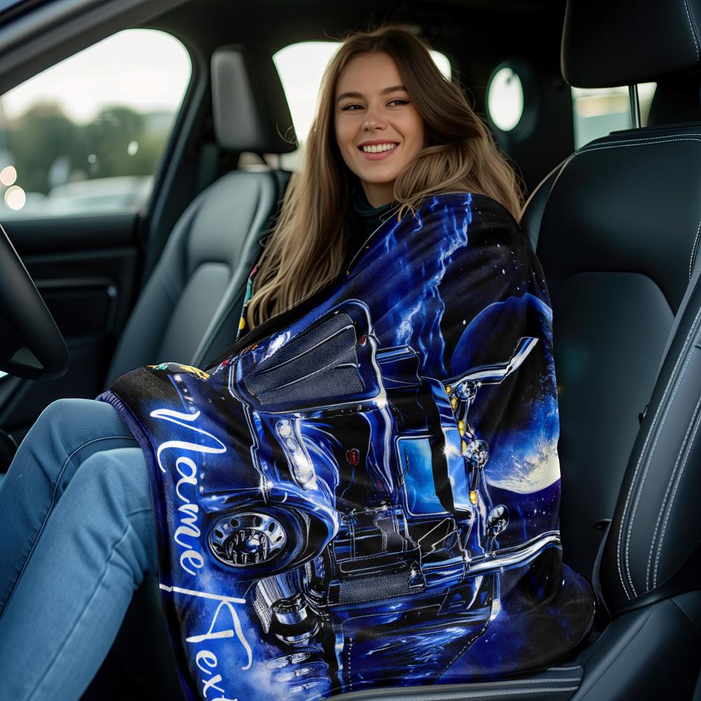 Individuelle LKW-Decke Weltraum-Planeten-Design Personalisierter Name Fleece-Überwurf Ganzjahres-Weiche Warme Bettwäsche Heimdekoration Geschenk für Männer