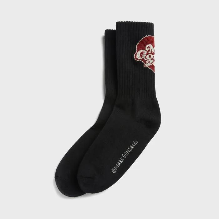 Heart Collection Graphic Socks - BLACK