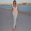 Sommer Immer noch Sexy Temperament Blase Welle Hohe taille Schlankheits Kleid