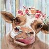 1 Set DIY Diamond Painting,Full Round Drill Craft Canvas Diamond Art Painting Kits Wall Decor 12x16in,Cow
