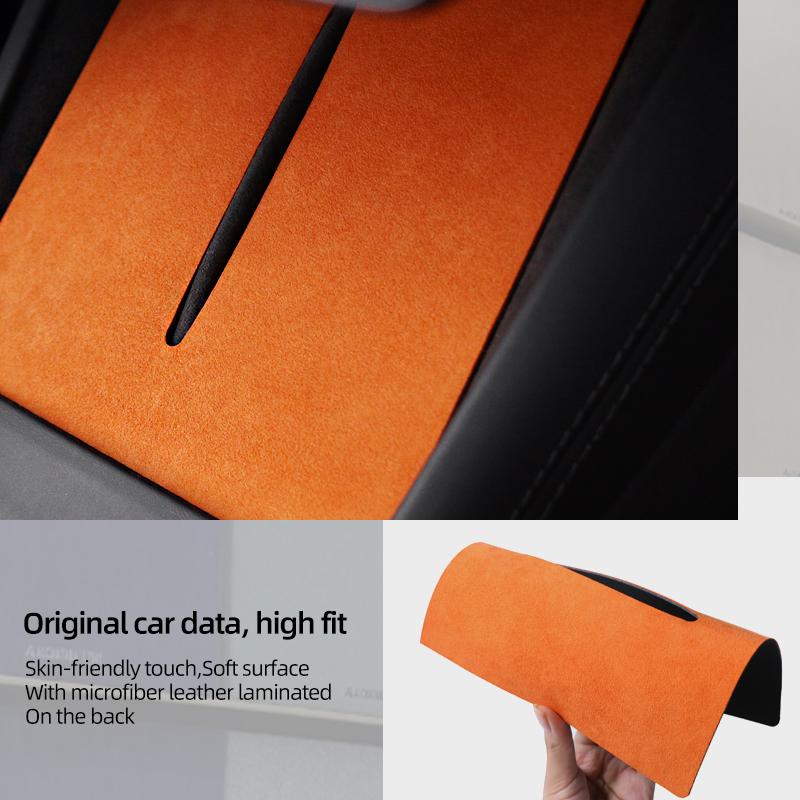 For Tesla 2018- Model 3 Highland Y Juniper Made of Alcantara Wireless Charge Panel Trim Sticker Cup Mat Car Interior Accessories