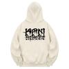 Khc0183 Dark Lettering Fleece Hoodie Cream