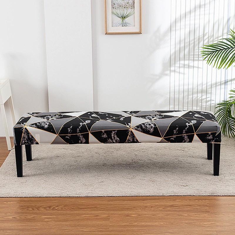 1 szt. Długi pokrowiec na stołek Antypoślizgowy pokrowiec na długą ławkę Pyłoszczelny ochraniacz na ławkę Elastyczny pokrowiec owijający w całości z nadrukiem kwiatowym