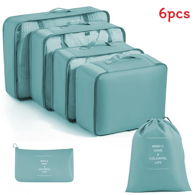 Travel Organization Bags Set Waterresistant Oxford Fabric With Foldable Cubes For Suitcase Packing And Makeup Storage
