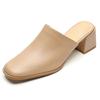Summer Comfortable Bag Head Slippers Casual Solid Color New High-heeled Slippers Women's Beef Tendon Soft Bottom Soft Leather Cool Slippers