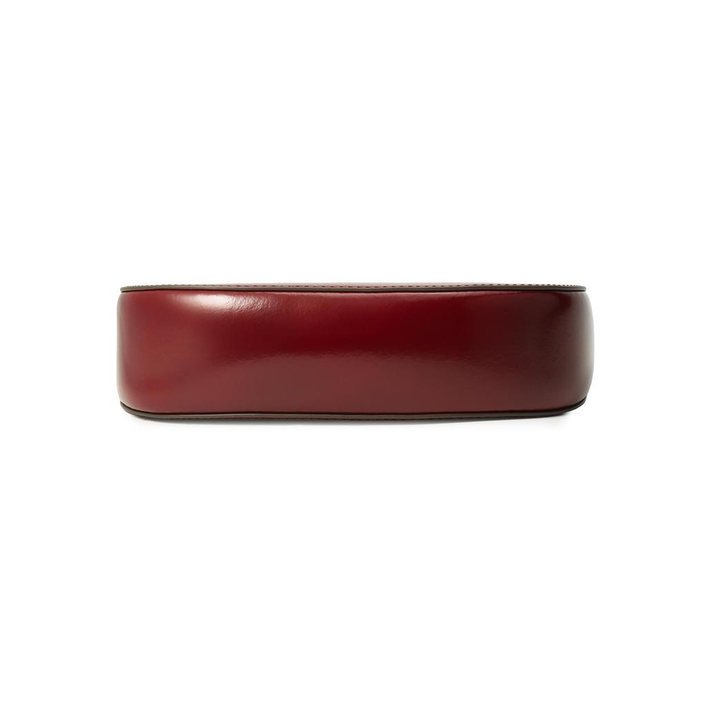 Tory Burch Emerson Minimalist Casual Zipper Leather Crescent Bag Women Handbags Burgundy 147940-627