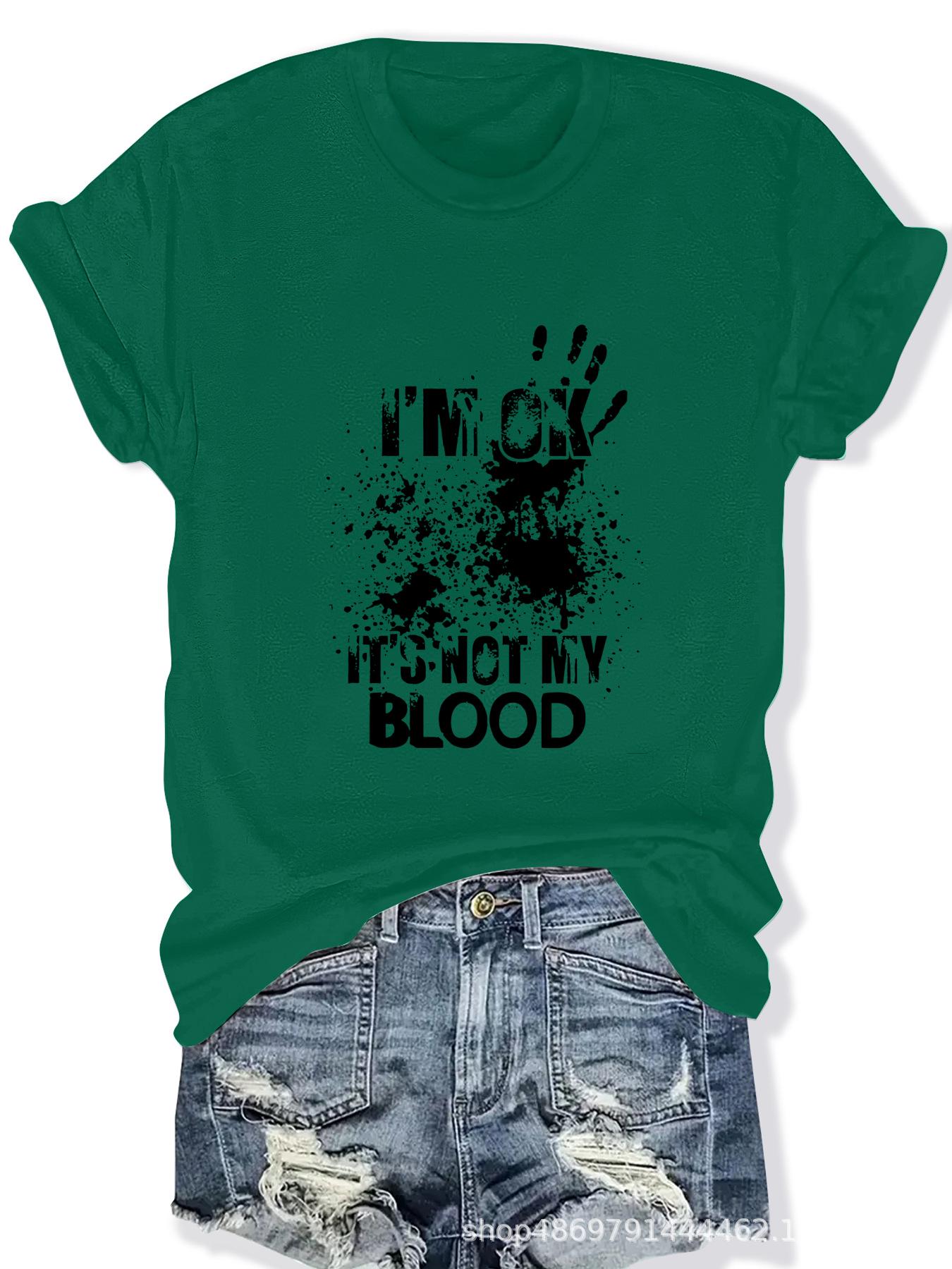 

Women s Cross-Border Fashion Round Neck T-Shirt XXL зелёный