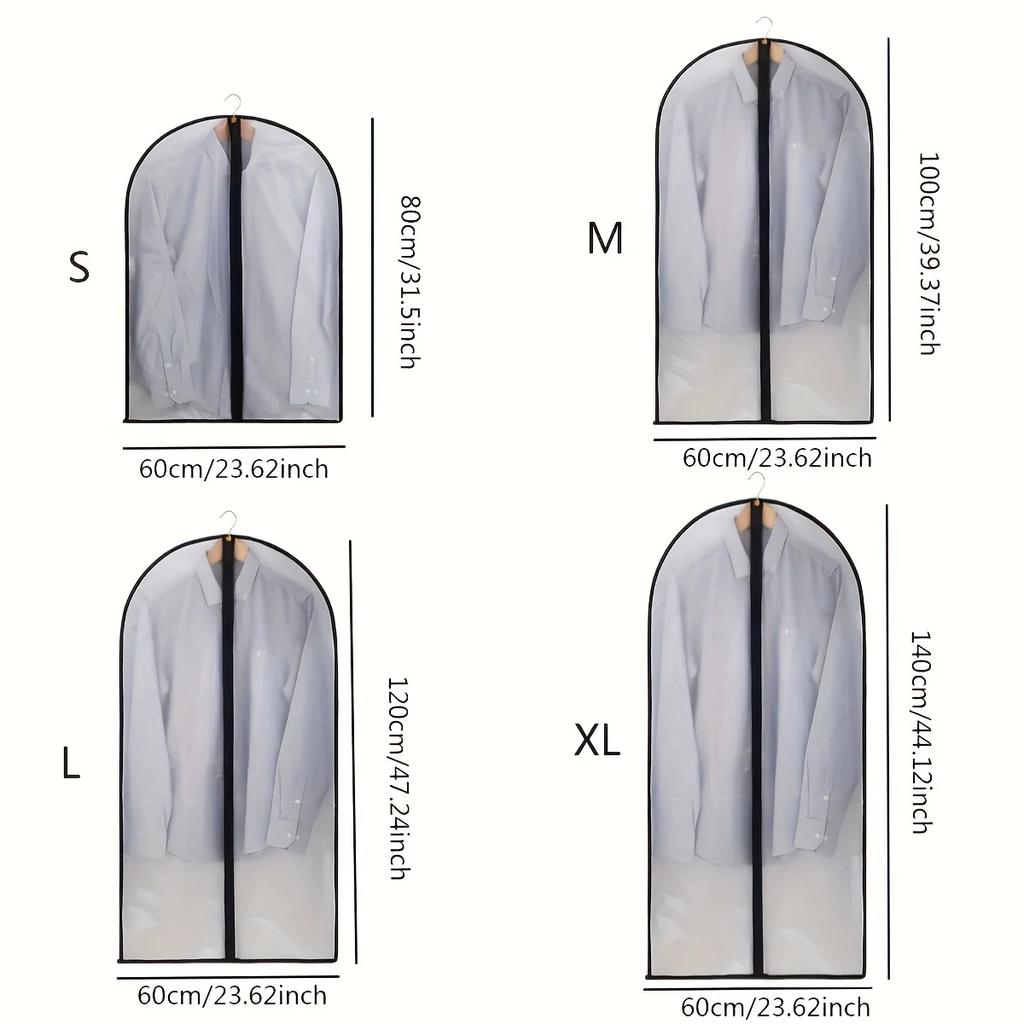 1PC - Waterproof Hanging Bag Clothes Dust Cover Suit Dust Cover Storage Bag