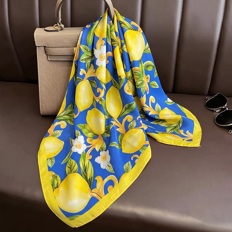 Luxury Scarf Print Hijab Fashion Turban Women's Square Headscarf Headband Handkerchief Neckerchief Bandana Windproof Shawl Wraps