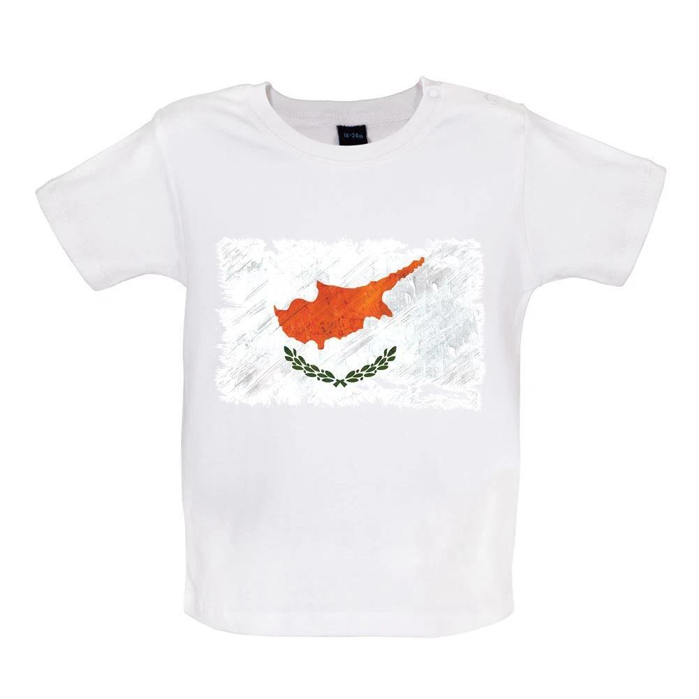 Cyprus Grunge Style Flag - Baby Kids Boys Girls Unisex T-Shirt / Babygrow - Cypriot Country Travel 130